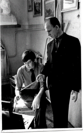 Мы с Николаем Степановичем в студии. Фото 1973 г.